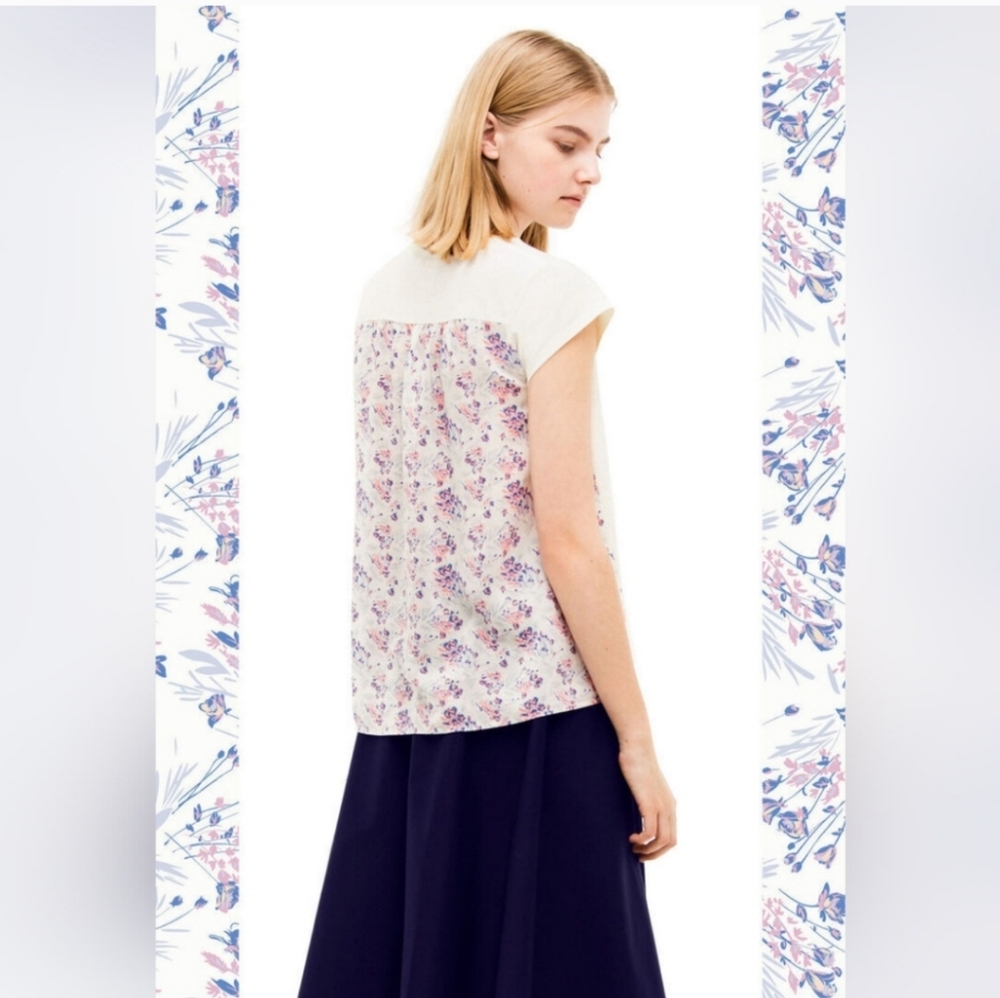 Uniqlo x Studio Sanderson White Top with Floral Back